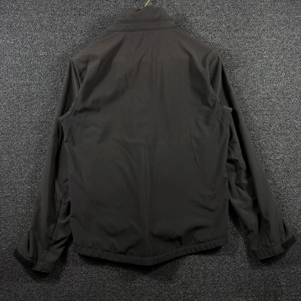 BMW Men's XL Softshell Fleece Lined Jacket Full Zip Stowable Hood Black Grey